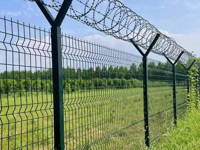 Airport Security Fence With Razor Wire