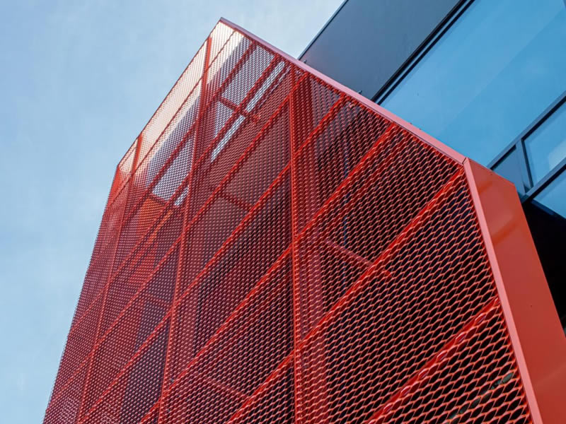 Architectural decorative expanded metal facade panels