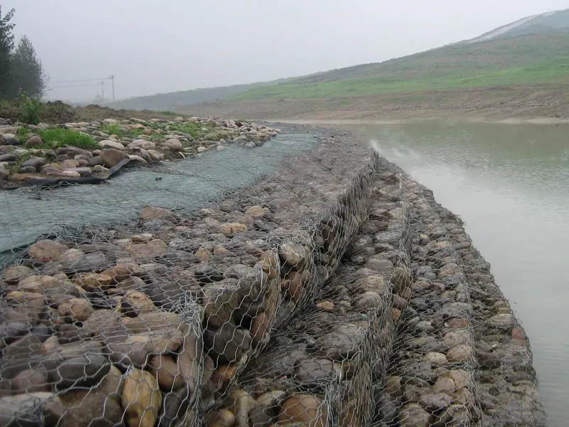 Hexagonal Gabion Mesh River Slope Wall, 2x1x1m, Galvanized