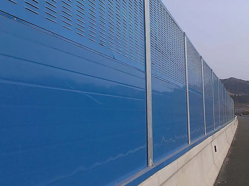 Metal Noise Barrier 2m Height, Perforated Panel