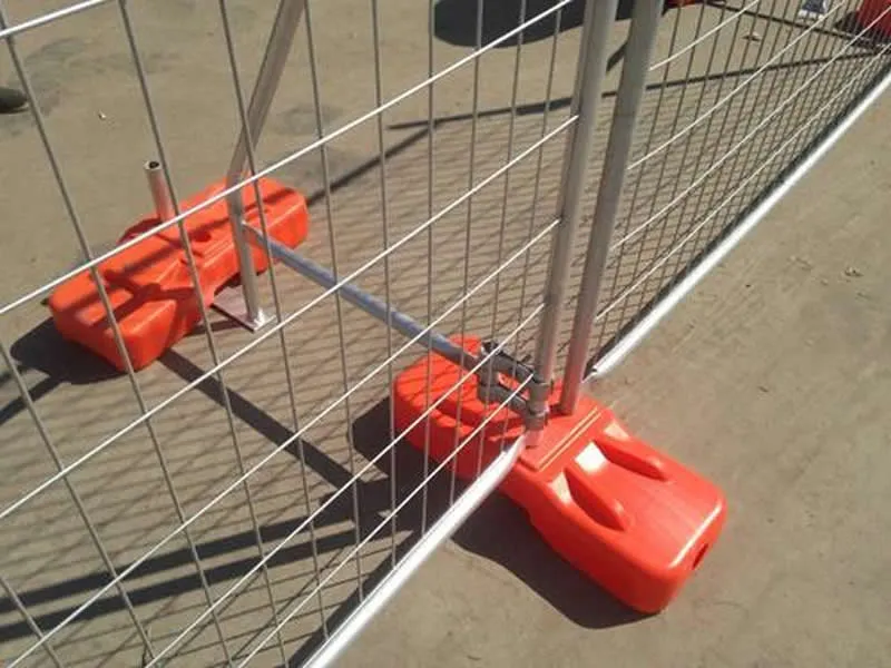 Temporary Fence Orange Plastic Base With Clamp Connection