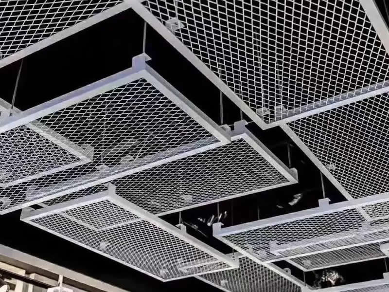 Decorative expanded metal ceiling panels